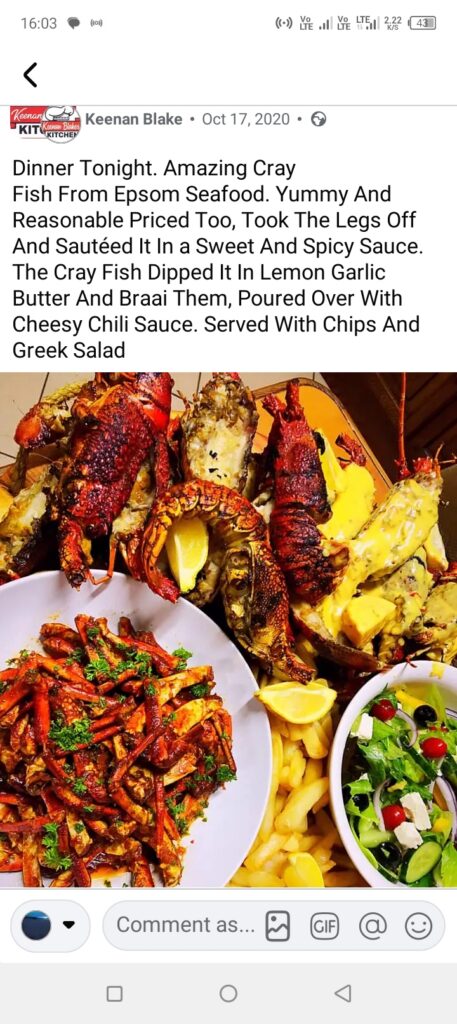 Braaied crayfish